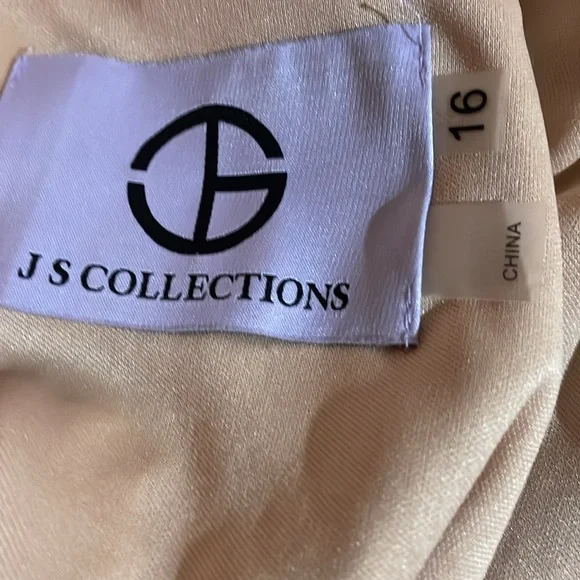 Dress Formal JS Collections Blush Gold 16 Sequined Sleeveless Bow V-Neck… - Picture 9 of 13